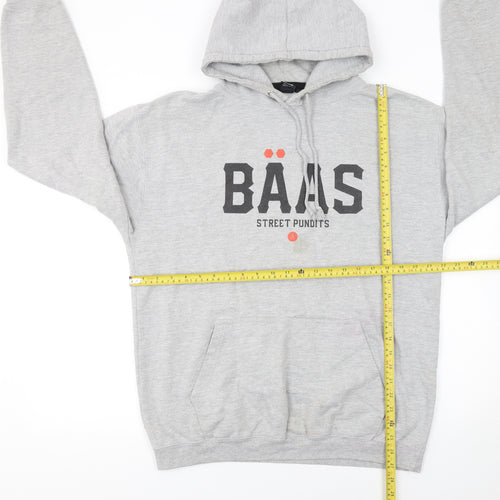 Baas Men's Grey Pullover Hoodie L Street Style Graphic Cotton