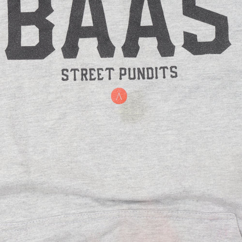 Baas Men's Grey Pullover Hoodie L Street Style Graphic Cotton