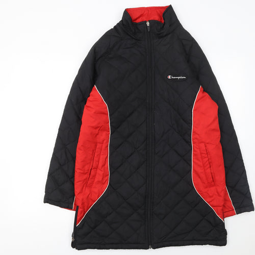 Champion Boys Black Quilted Full Zip Winter Jacket Size 11-12 Years
