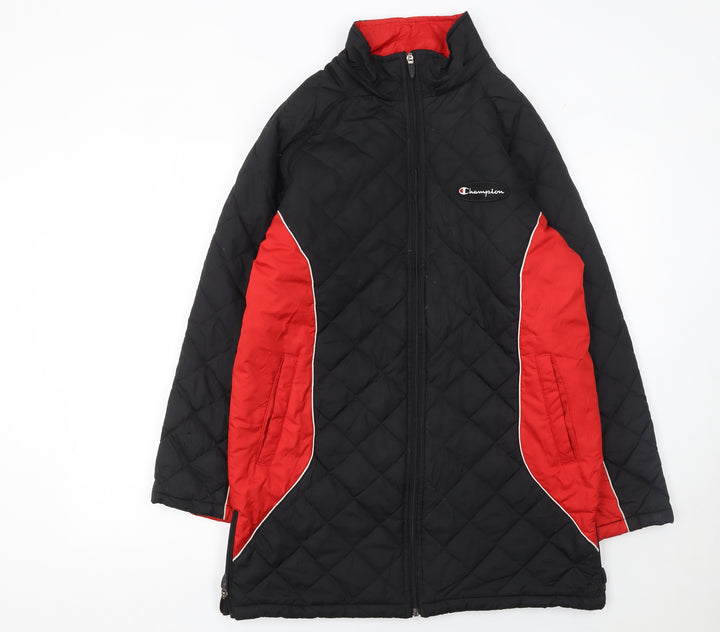 Champion Boys Black Quilted Full Zip Winter Jacket Size 11-12 Years