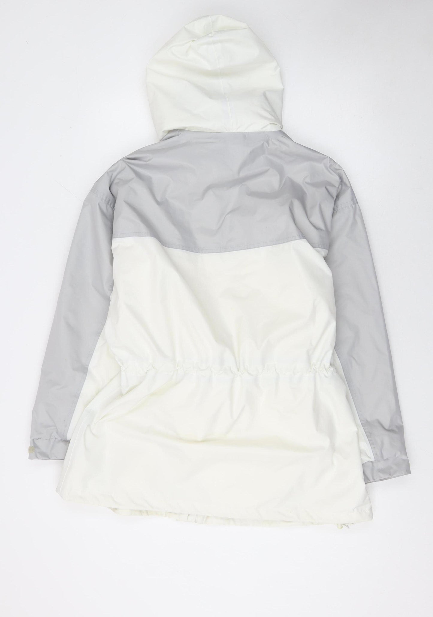 Snowdonia Womens White Grey Hooded Rain Coat Jacket Size 16