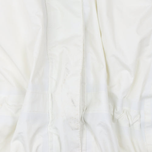 Snowdonia Womens White Grey Hooded Rain Coat Jacket Size 16