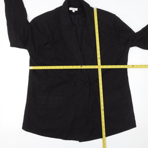 The Frolic Women's Black Lace Double-Breasted Blazer Size 16