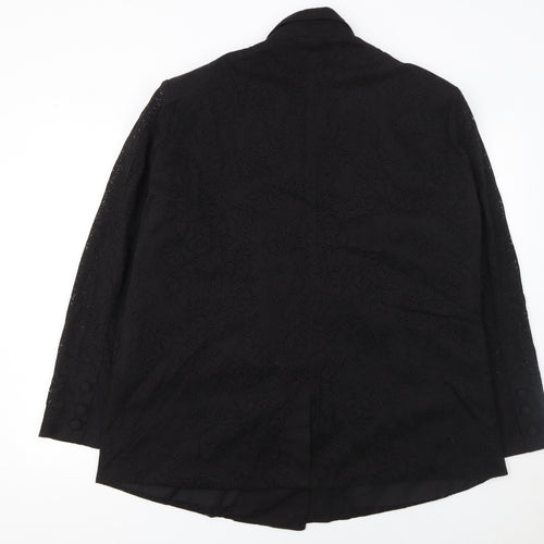 The Frolic Women's Black Lace Double-Breasted Blazer Size 16