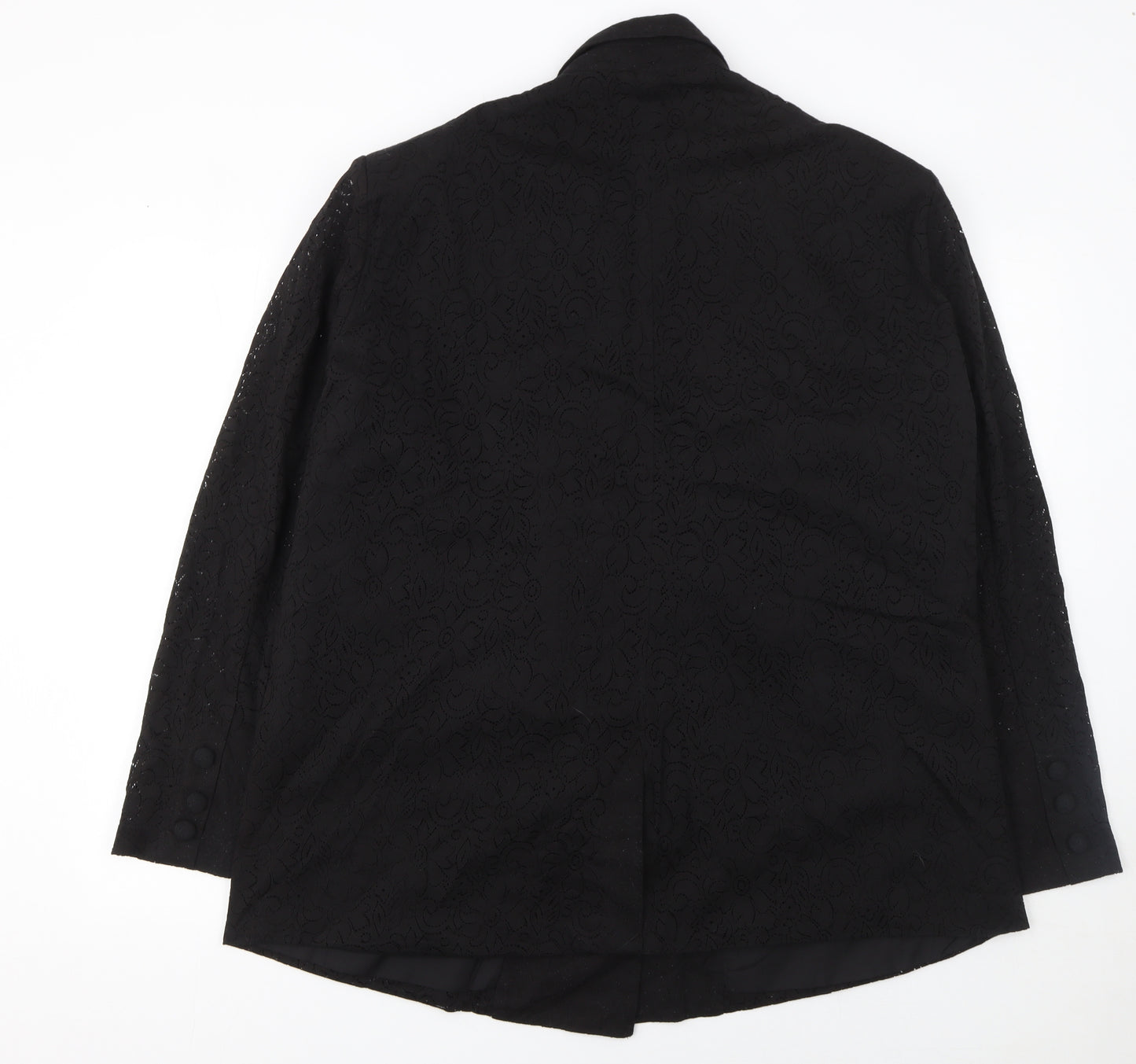 The Frolic Women's Black Lace Double-Breasted Blazer Size 16