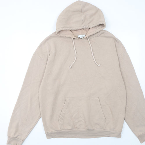 Topshop Women Beige Pullover Hoodie Size S Cotton Blend Casual