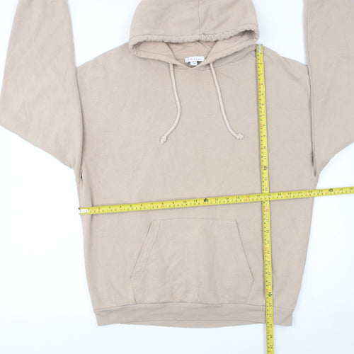 Topshop Women Beige Pullover Hoodie Size S Cotton Blend Casual