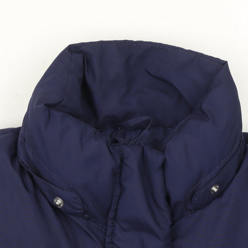 H&M Girls Blue Puffer Coat 8-9 Years Long Quilted Winter Jacket