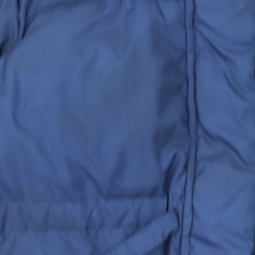 H&M Girls Blue Puffer Coat 8-9 Years Long Quilted Winter Jacket
