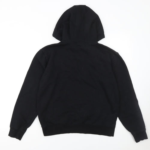 Ellesse Womens Black Hoodie UK 10 Cotton Blend Pullover Logo Style