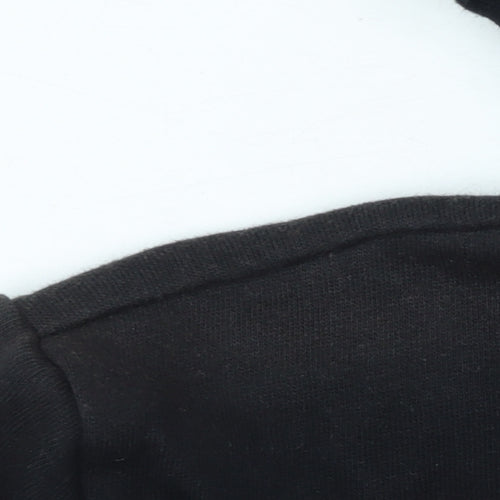 Ellesse Womens Black Hoodie UK 10 Cotton Blend Pullover Logo Style