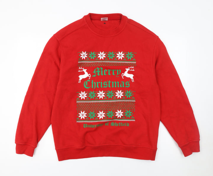 Starworld Women Red Merry Christmas Sweatshirt M University of Sheffield