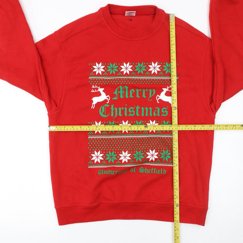 Starworld Women Red Merry Christmas Sweatshirt M University of Sheffield