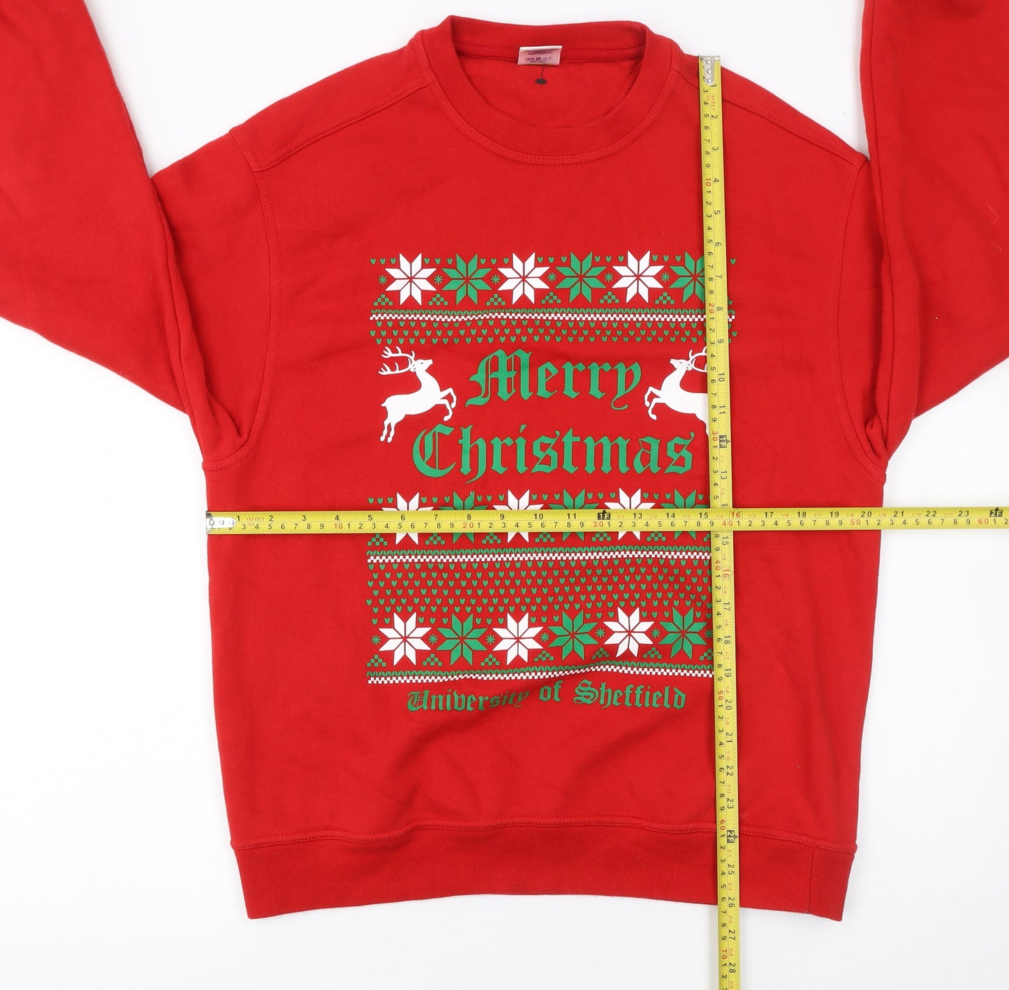 Starworld Women Red Merry Christmas Sweatshirt M University of Sheffield