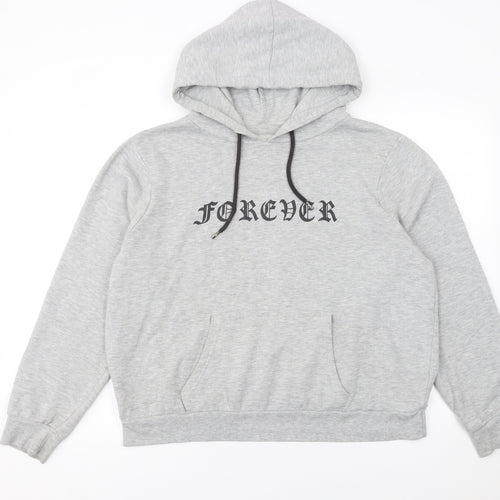 Atmosphere Women Grey Hoodie Size 18 Pullover Forever Print Casual