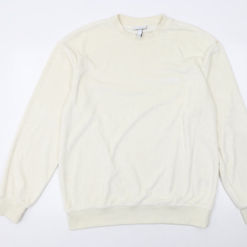 H&M Women’s Beige Relaxed Fit Sweatshirt Size M Cotton Blend