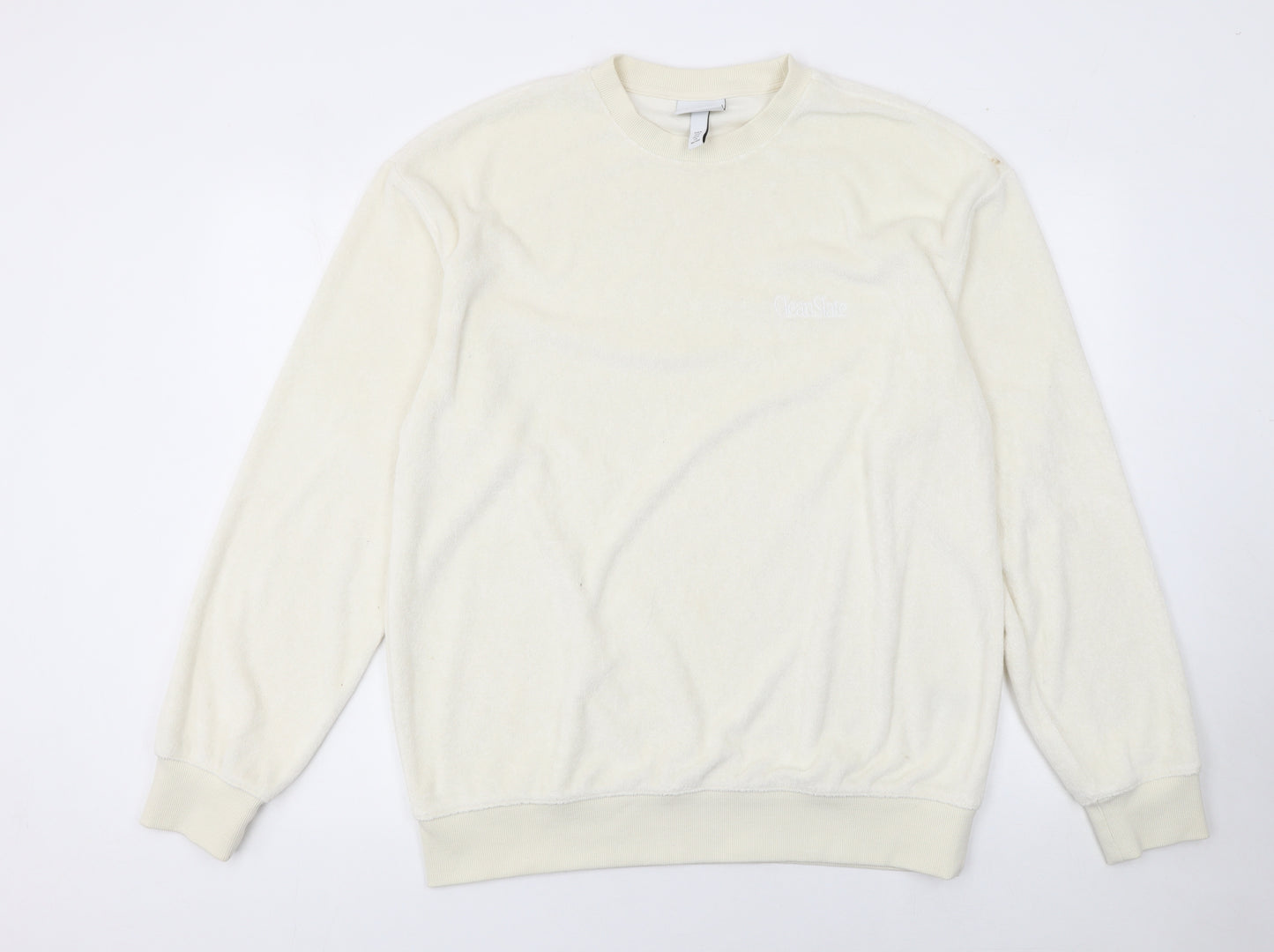 H&M Women’s Beige Relaxed Fit Sweatshirt Size M Cotton Blend