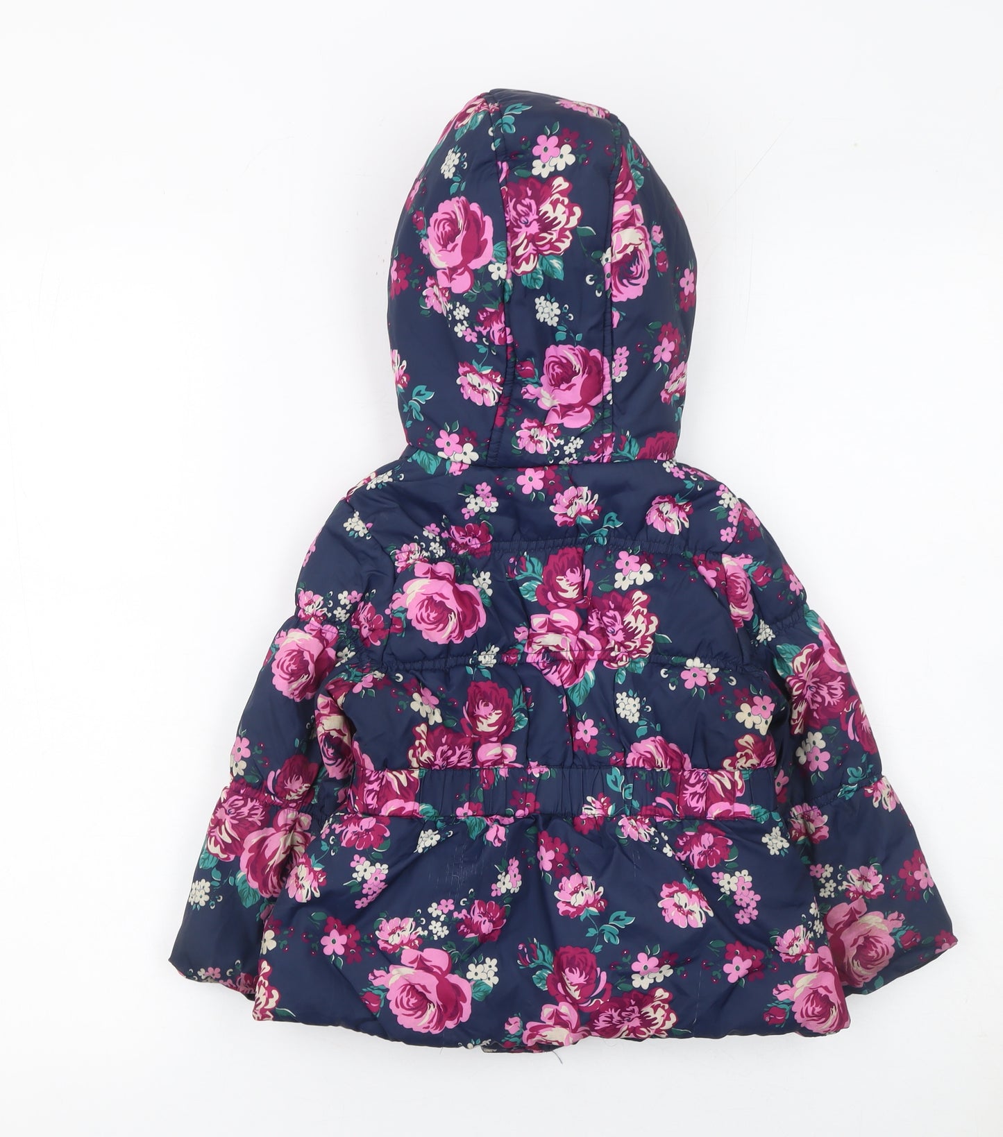 Tu Girls Multicoloured Floral Hooded Puffer Jacket 18 Months Lined Winter Coat