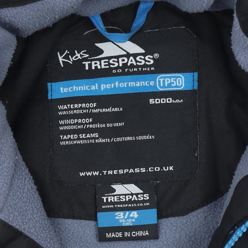 Trespass Boys Blue Waterproof Winter Puffer Jacket 3-4 Years