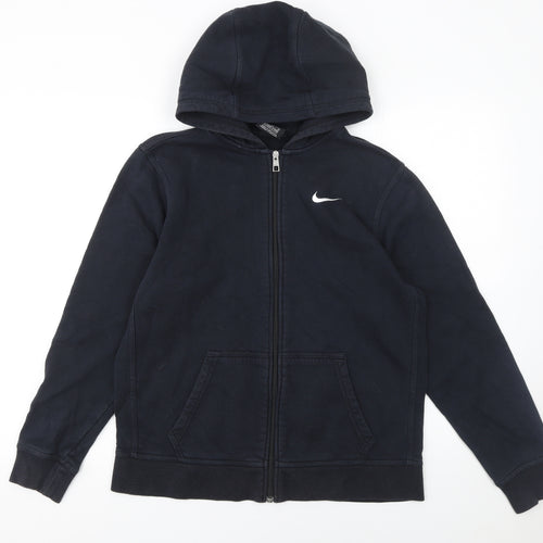 Nike Boys Black Full Zip Fleece Hoodie Size 13-15 Years