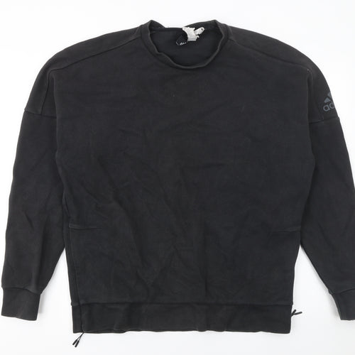Adidas Men’s Black Pullover Sweatshirt L Regular Fit Sports Style