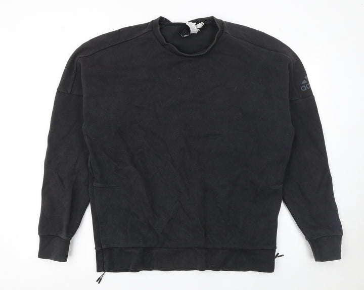 Adidas Men’s Black Pullover Sweatshirt L Regular Fit Sports Style