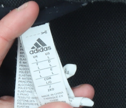 Adidas Men’s Black Pullover Sweatshirt L Regular Fit Sports Style