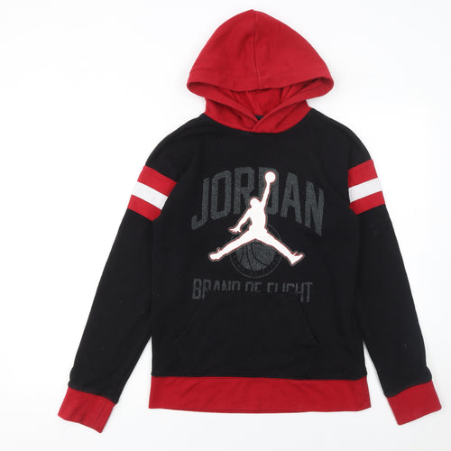 Jordan Boys Black Red Pullover Hoodie 12-13 Years Basketball Graphic
