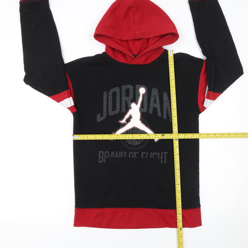 Jordan Boys Black Red Pullover Hoodie 12-13 Years Basketball Graphic