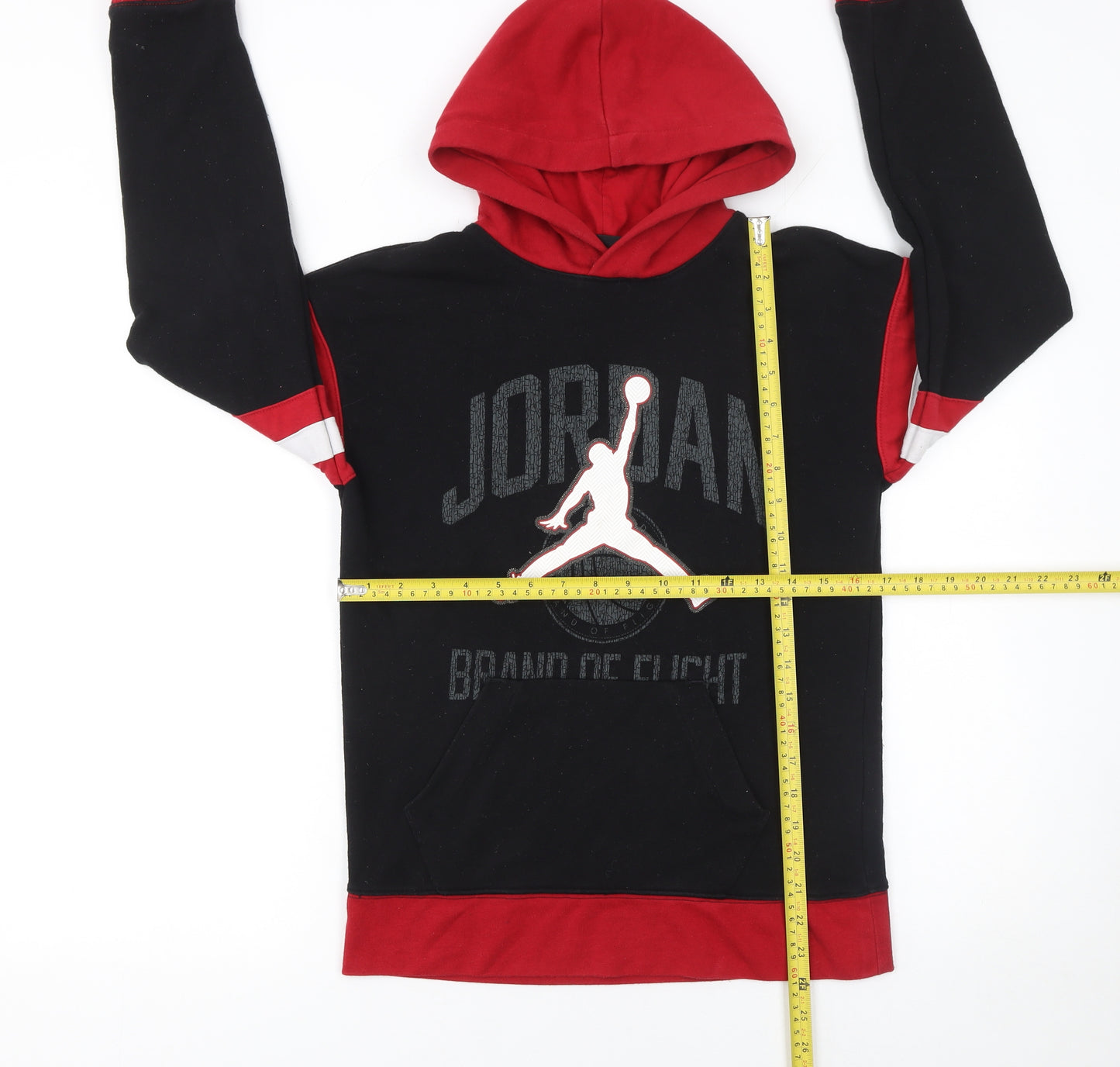 Jordan Boys Black Red Pullover Hoodie 12-13 Years Basketball Graphic