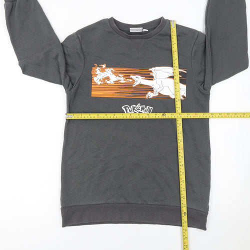 Pokémon Boys Grey 12-13 Years Pullover Sweatshirt Graphic Print Charizard