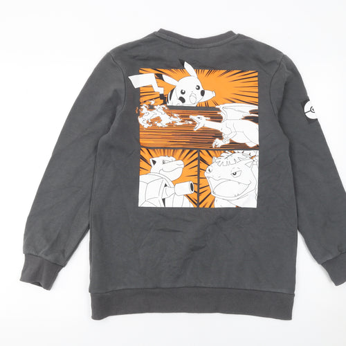 Pokémon Boys Grey 12-13 Years Pullover Sweatshirt Graphic Print Charizard