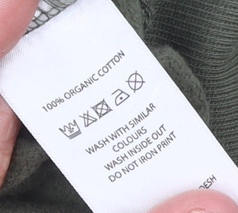 Choose Love Women’s Khaki Hoodie Small 100% Cotton Graphic Pullover