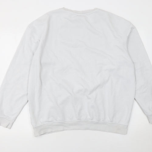 H&M Women’s White UCLA Logo Pullover Sweatshirt Size L Cotton Blend