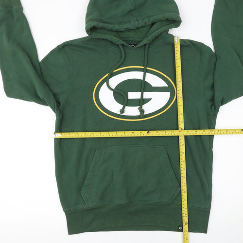 47 Brand Men's Green Small Pullover Hoodie with Logo Graphic Print