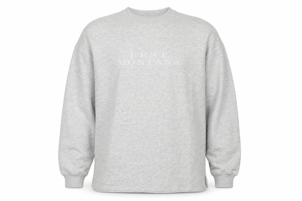 Front view of Bonmarché Basics Men's Grey Pullover Sweatshirt L Crew Neck Classic Fit
