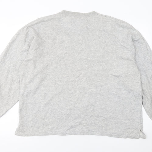 BM Basics Men's Grey Pullover Sweatshirt L Crew Neck Classic Fit