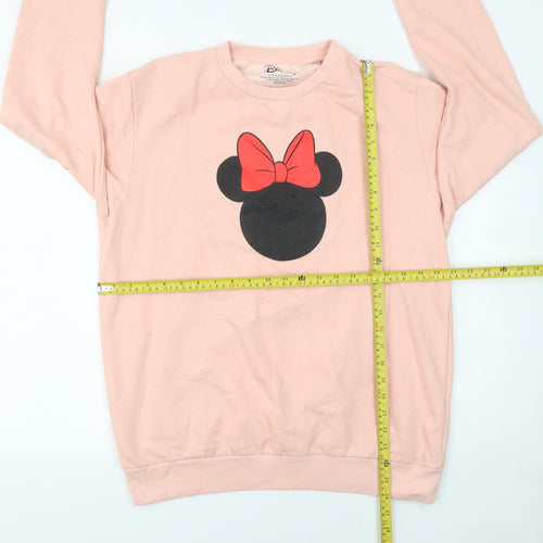 Disney Women Pink Minnie Mouse Sweatshirt Size 14 XL Cotton Blend
