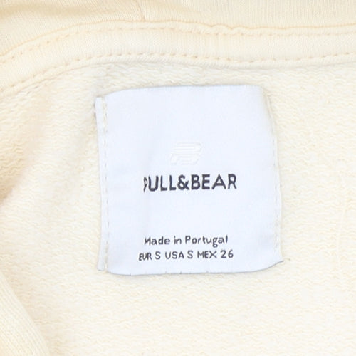 Pull & Bear Womens Beige Hoodie S Lostport Coast Beach Graphic Cotton