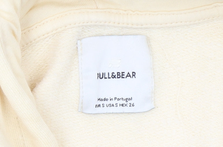 Pull & Bear Womens Beige Hoodie S Lostport Coast Beach Graphic Cotton