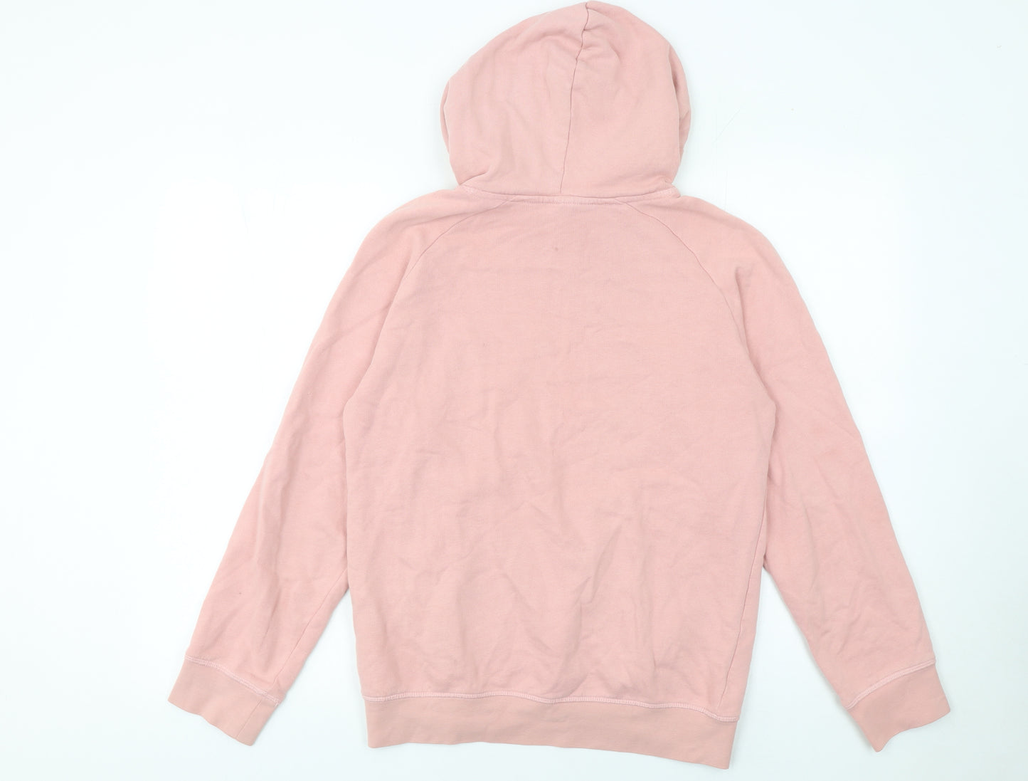 H&M Womens Pink Cotton Pullover Hoodie XS Regular Fit