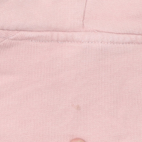 H&M Womens Pink Cotton Pullover Hoodie XS Regular Fit