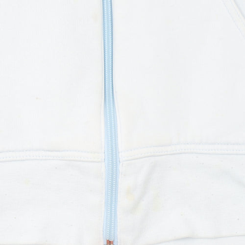 Adidas Women Blue Full Zip Hoodie Size 14 Cotton Blend