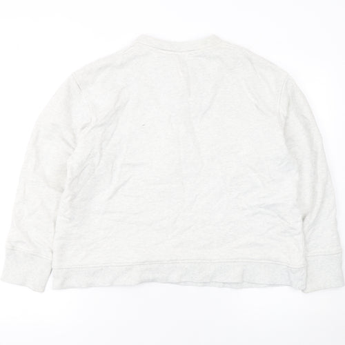 Joules Women Grey Henley Sweatshirt UK 16 100% Cotton