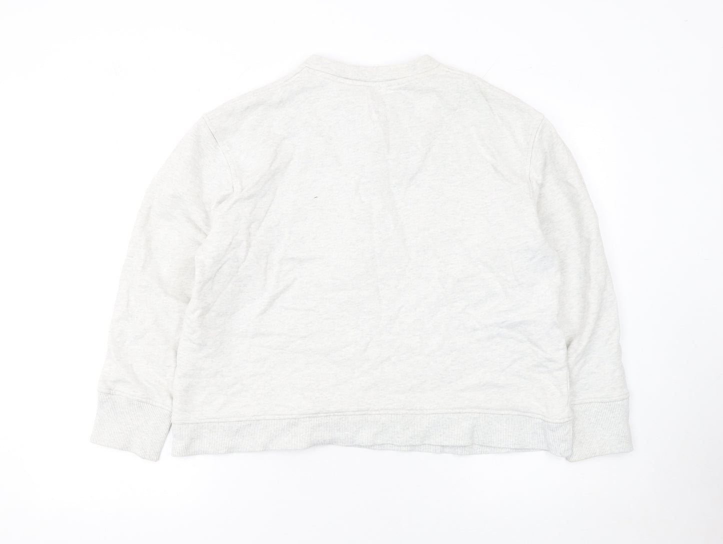 Joules Women Grey Henley Sweatshirt UK 16 100% Cotton