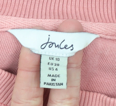 Joules Womens Pink Cotton Blend Crew Neck Pullover Sweatshirt UK 10