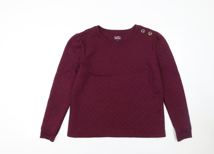 Croft & Barrow Women Burgundy Quilted Button Long Sleeve Sweatshirt L
