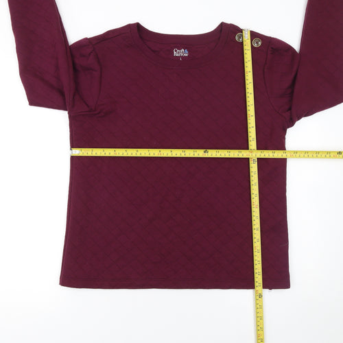 Croft & Barrow Women Burgundy Quilted Button Long Sleeve Sweatshirt L