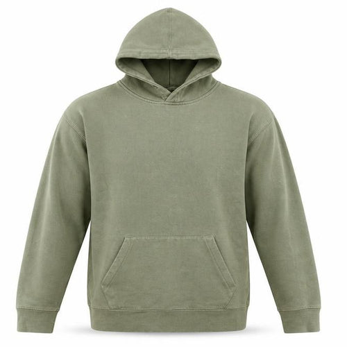 Pull&Bear Men's Green Pullover Hoodie Size S Fleece Cotton Blend