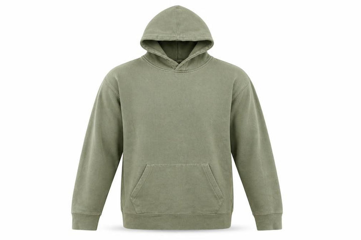 Pull&Bear Men's Green Pullover Hoodie Size S Fleece Cotton Blend